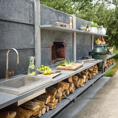 Outdoor concrete kitchen