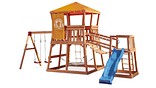 Backyard wooden playhouse