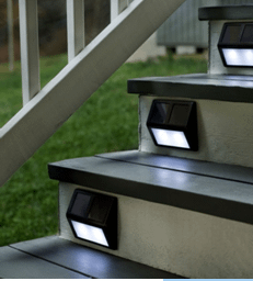 Solar lights on steps