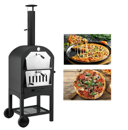 portable black pizza oven