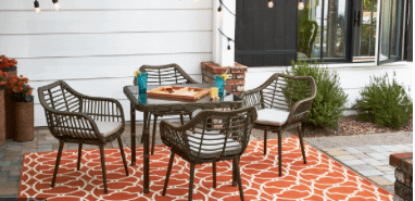 Backyard dining table and chairs