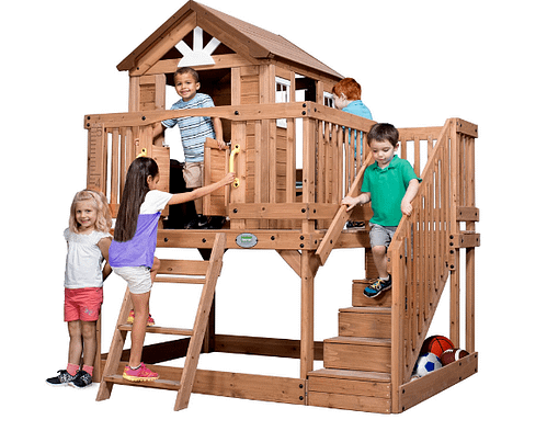 kids in a playhouse