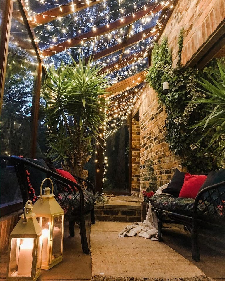 Lights in backyard